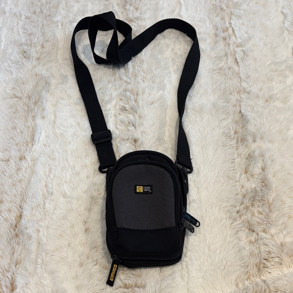 Small Black Case Logic Expandable Crossbody Camera Pouch